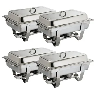 Chafing Dish Professionale Milan 9 Litri - Contenitore Gastronorm 1/1 - Set di 4 Pezzi