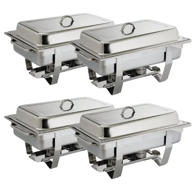 Professional Milan Chafing Dish 9 Liters - Gastronorm 1/1 Container - Set of 4 Pieces