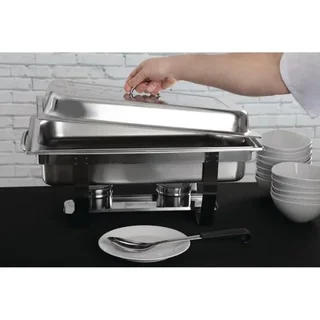 Chafing Dish Professionale Milan 9 Litri - Contenitore Gastronorm 1/1 - Set di 4 Pezzi