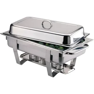 Chafing Dish Professionale Milan 9 Litri - Contenitore Gastronorm 1/1 - Set di 4 Pezzi