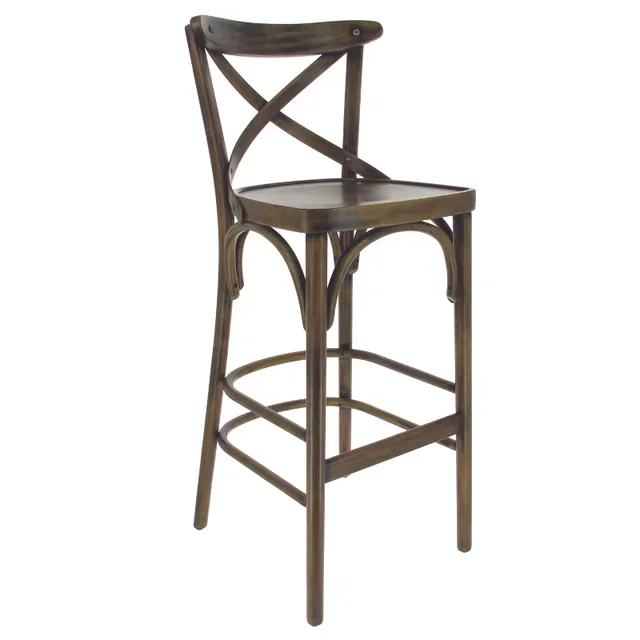 Cadeira de Bar Chinon em Faia Lavada Escura - Altura 1070 mm