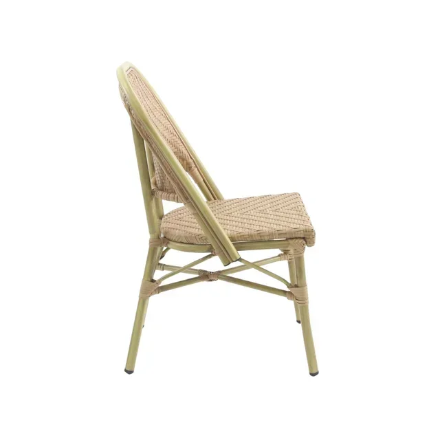 Chaise de Bistrot Parisienne en Rotin Naturel et Bambou
