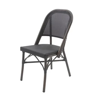 Bistro Chair Fabric Parisian - Wenge Frame Black Mesh Seat