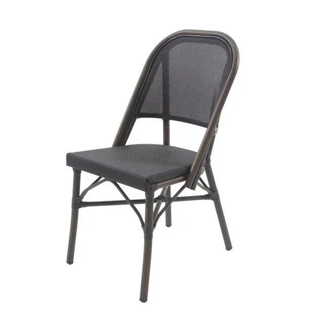 Bistro Chair Fabric Parisian - Wenge Frame Black Mesh Seat