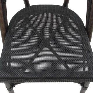 Bistro Chair Fabric Parisian - Wenge Frame Black Mesh Seat