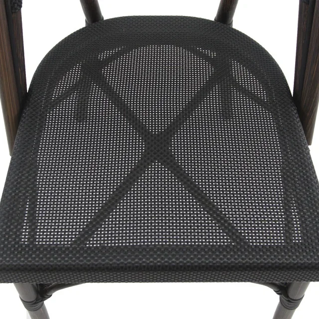 Bistro Chair Fabric Parisian - Wenge Frame Black Mesh Seat