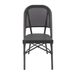 Bistro Chair Fabric Parisian - Wenge Frame Black Mesh Seat