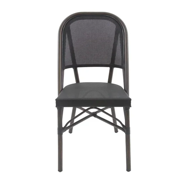Bistro Chair Fabric Parisian - Wenge Frame Black Mesh Seat
