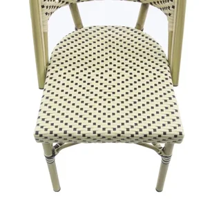 Chaise Bistrot Rotin Parisienne - Bambou Blanc Noir
