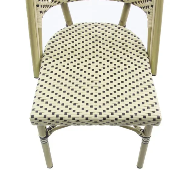 Chaise Bistrot Rotin Parisienne - Bambou Blanc Noir