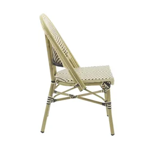 Chaise Bistrot Rotin Parisienne - Bambou Blanc Noir
