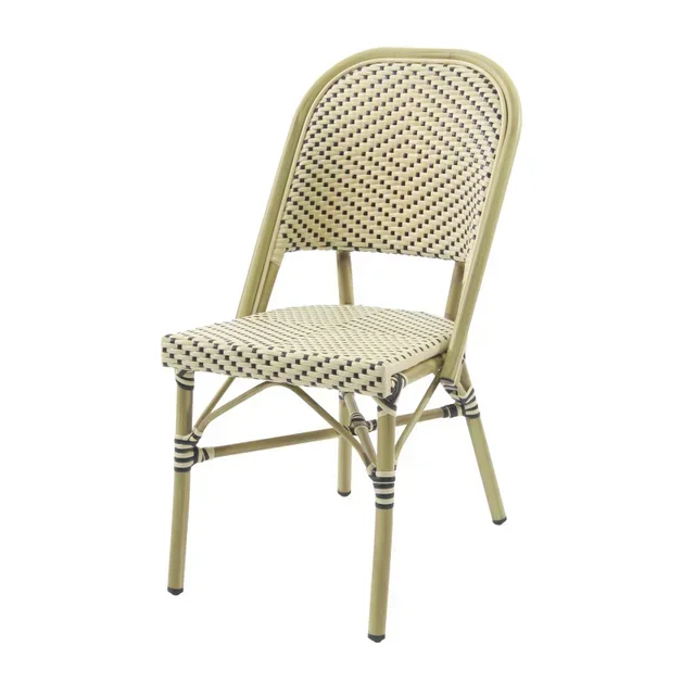 Bistro Rattan Chair Paris - Bamboo White Black
