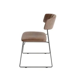 Mundo Cognac Chair - Stackable Faux Leather Design