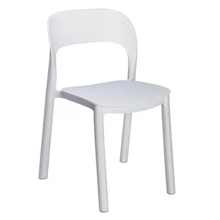 Ona Stuhl Weiße Sitzfläche - Weißes Gestell - 4er Set