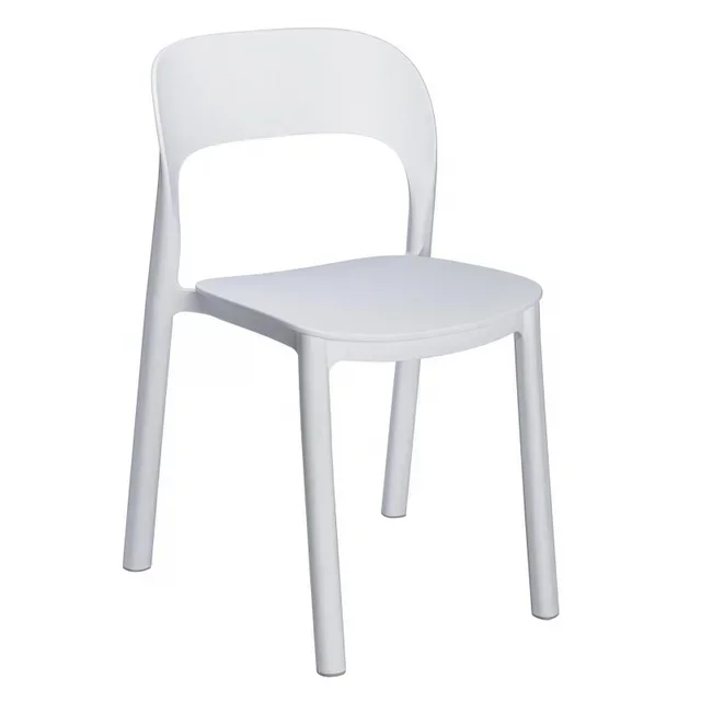 Ona Stuhl Weiße Sitzfläche - Weißes Gestell - 4er Set