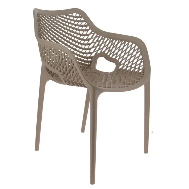Stackable Polypropylene Chair Taupe - Height 830 mm - Air Design Armchair