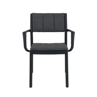 Chaise Empilable Design Rocco - Noir Mat