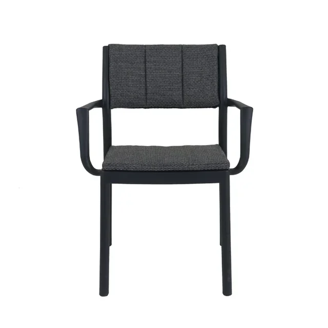 Chaise Empilable Design Rocco - Noir Mat