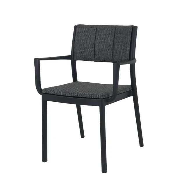 Chaise Empilable Design Rocco - Noir Mat