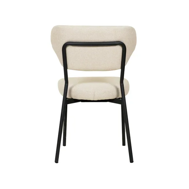 Cadeira de Jantar Empilhável Duko - Revestimento em Tecido Bege