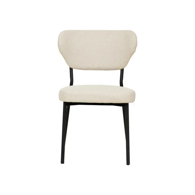 Duko Stackable Dining Chair - Beige Fabric Upholstery