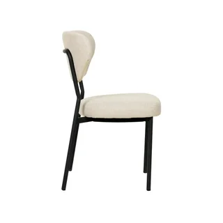 Cadeira de Jantar Empilhável Duko - Revestimento em Tecido Bege