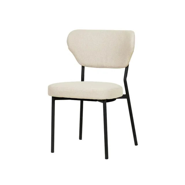 Duko Stackable Dining Chair - Beige Fabric Upholstery
