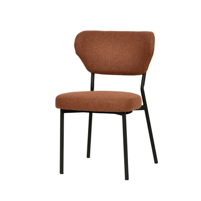 Duko Stackable Chair in Brown Fabric - Contemporary Design