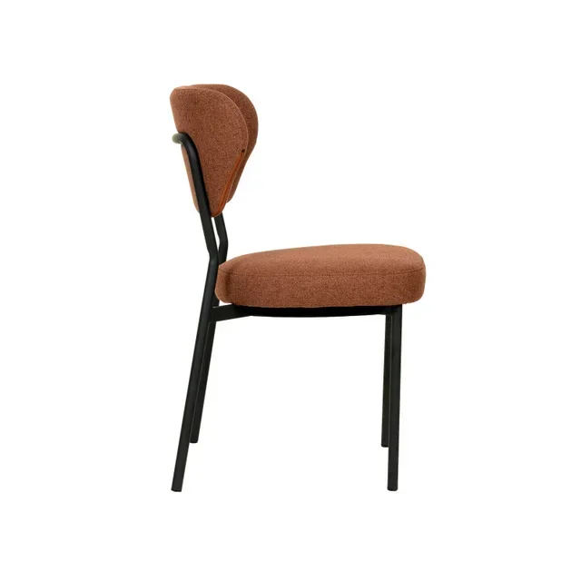 Chaise Empilable Duko Tissu Marron - Design Contemporain