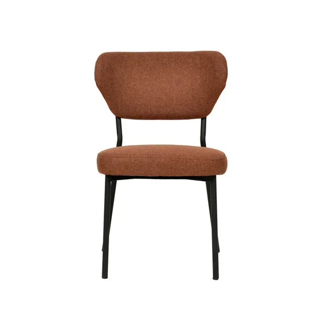 Duko Stackable Chair in Brown Fabric - Contemporary Design