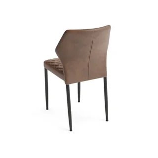 Cadeira Empilhável Louis - Conhaque Couro Sintético