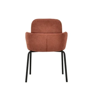 Chaise Empilable Paddy - Revêtement Tissu Marron-Rouge