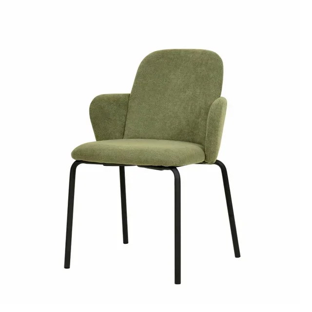 Paddy Stackable Chair - Green Fabric Upholstery