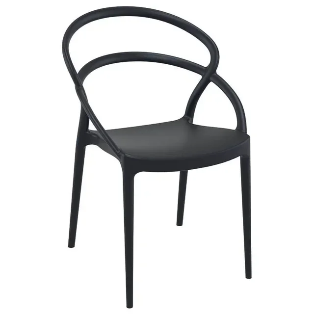 Silla Apilable Toulon Negra - Altura 82 cm