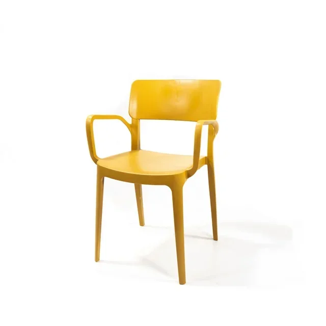 Stackable Wing Chair with Armrests Mustard Yellow - Modern Design