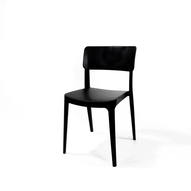 Silla Apilable Wing Negra - Diseño Contemporáneo
