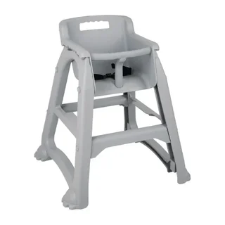 Stackable High Chair Grey Polypropylene Contemporary Design