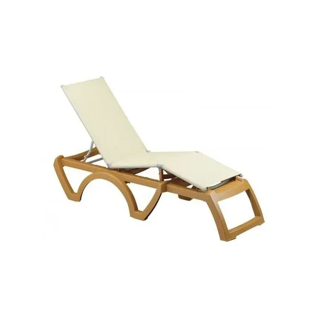 Bali Garden Lounge Chair - Natural Wood Frame / Ecru Fabric Seat