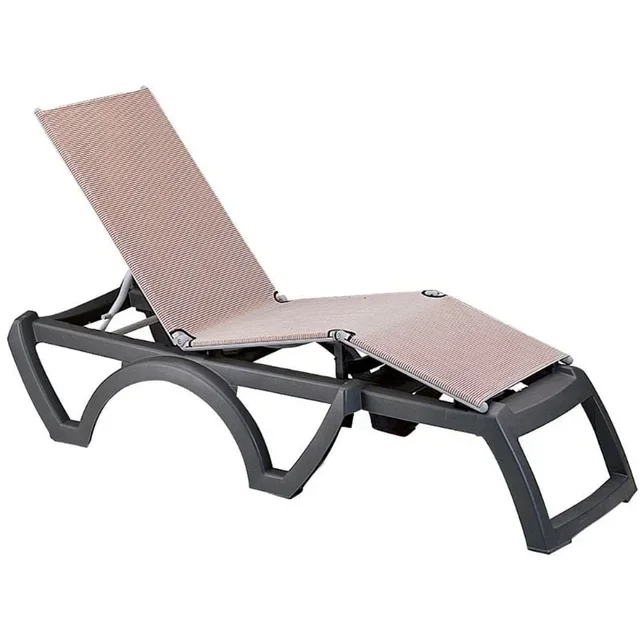 Bali Garden Lounge Chair - Anthracite Frame and Beige Heather Fabric
