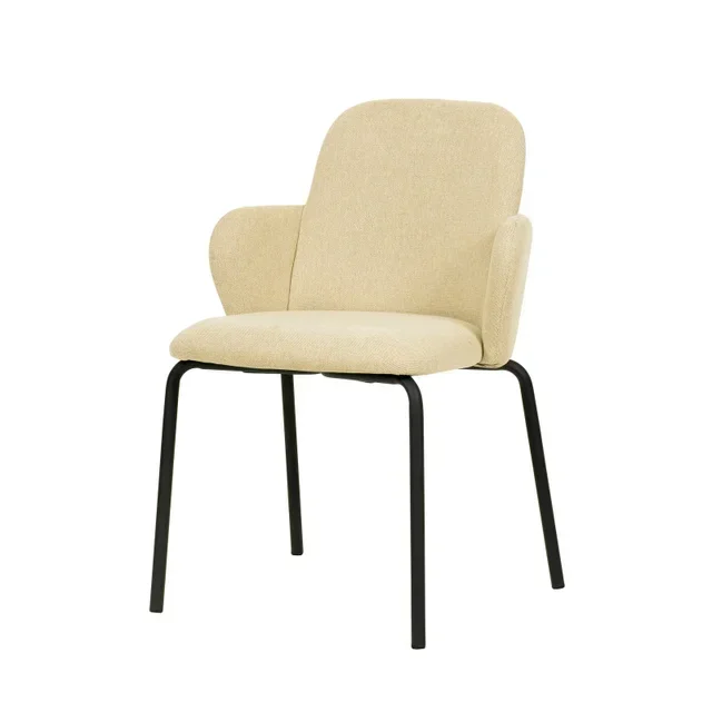 Paddy Stackable Chair in Beige Fabric - Contemporary Design