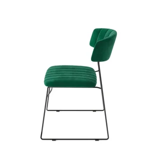 Sedia Mundo in Velluto Verde - Design Impilabile