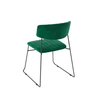 Sedia Mundo in Velluto Verde - Design Impilabile