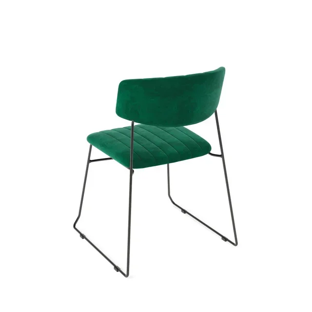 Sedia Mundo in Velluto Verde - Design Impilabile