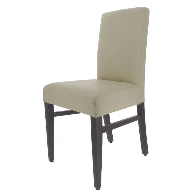 Stuhl Sevilla - Wenge-Holz Beine und Beige Chalons Sitz - Höhe 90 cm