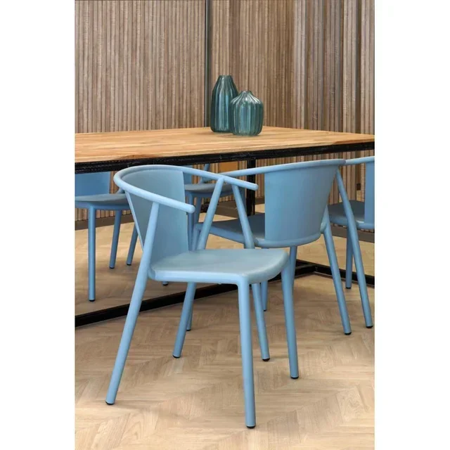 Steely Office Chair - Retro Blue - Set of 2 - Industrial Metal Design