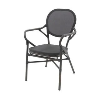Chaise Tango Tissu Noir - Style Bistrot Wengé Mesh
