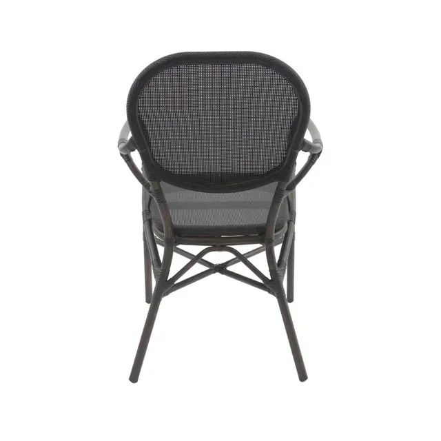 Chaise Tango Tissu Noir - Style Bistrot Wengé Mesh