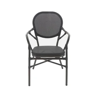 Chaise Tango Tissu Noir - Style Bistrot Wengé Mesh