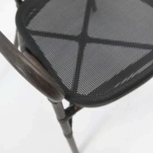 Chaise Tango Tissu Noir - Style Bistrot Wengé Mesh