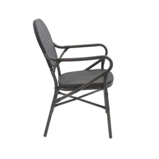 Chaise Tango Tissu Noir - Style Bistrot Wengé Mesh